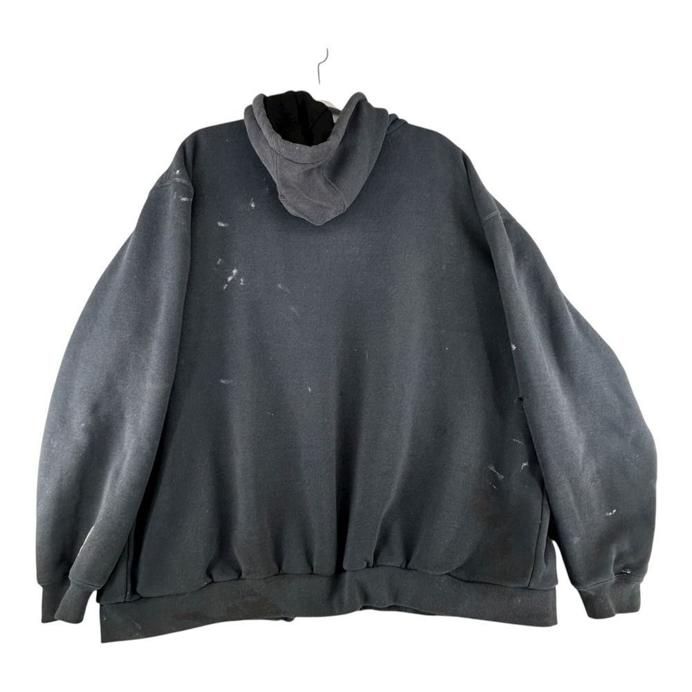 VTG Carhartt Jacket Hoodie Rain Defender Gray Mens 2XL Paint Distressed Read - Picture 12 of 13